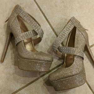 Qupid sparkly heels
